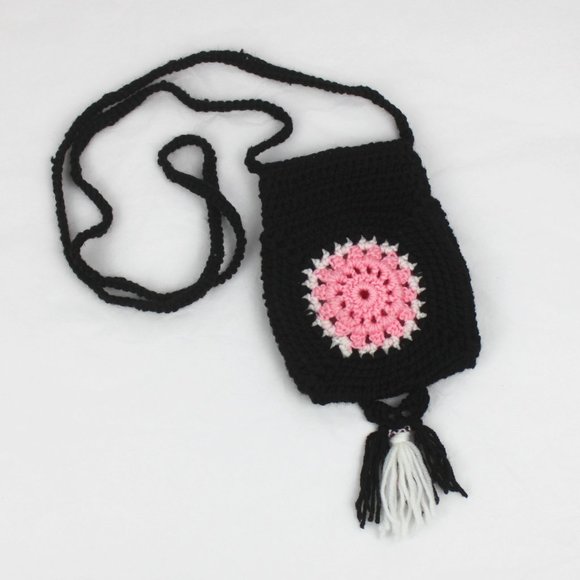 Handmade Crochet Crossbody Shoulder Bag - Picture 1 of 7